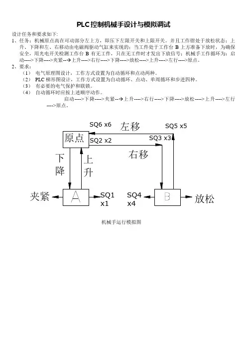 PLC控制机械手设计与模拟调试