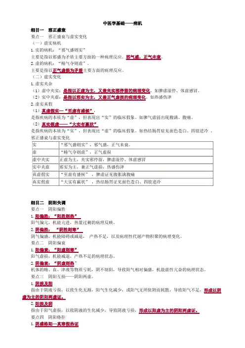 中医学基础——病机