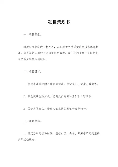 项目策划书