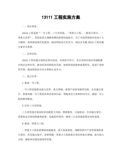 13111工程实施方案