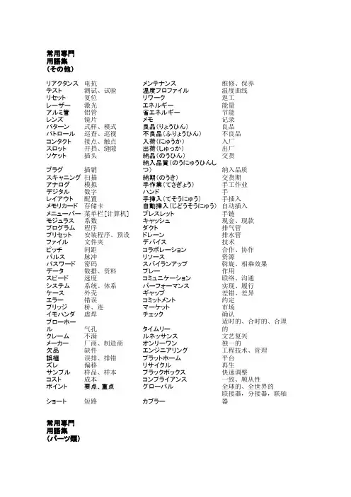 常用専门用语集(2)