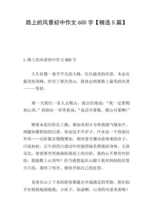 路上的风景初中作文600字【精选5篇】