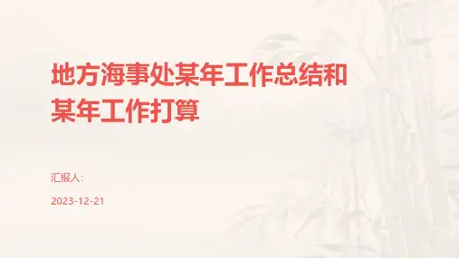 地方海事处某年工作总结和某年工作打算