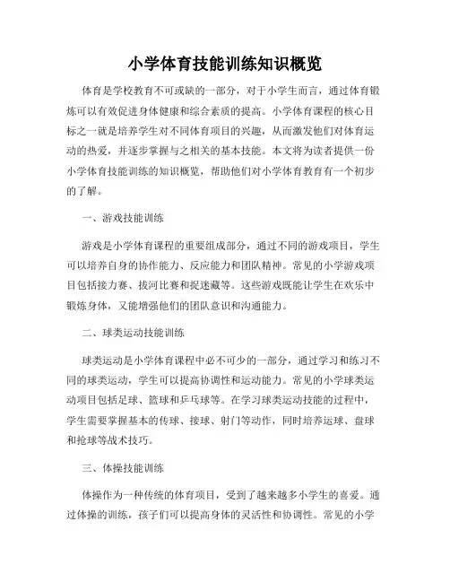 小学体育技能训练知识概览
