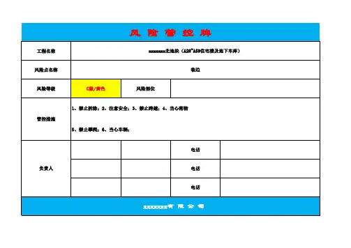 临边防护及电梯井洞口风险管控牌
