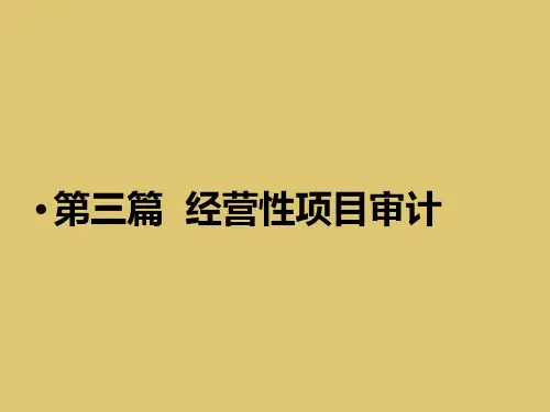 第七章 经营审计 《经济效益审计》PPT课件