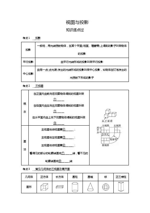 2024年中考 数学专题提升学案35 视图与投影(含答案)