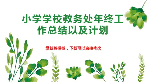 小学学校教务处年终工作总结以及计划PPT模板下载