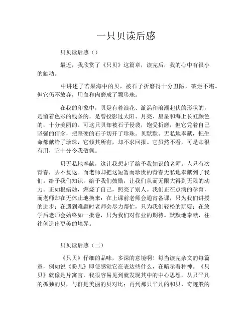 一只贝读后感
