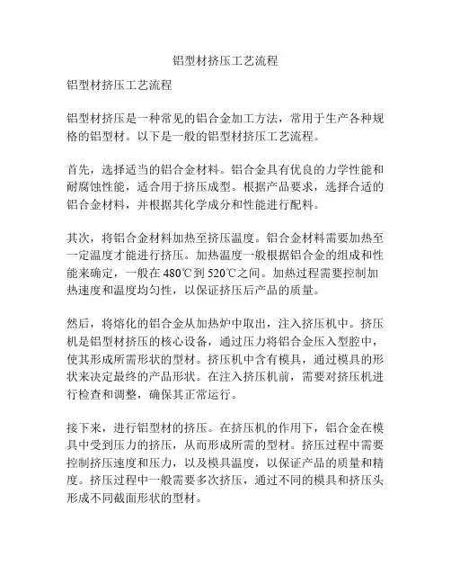 铝型材挤压工艺流程
