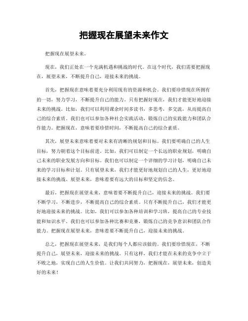 把握现在展望未来作文