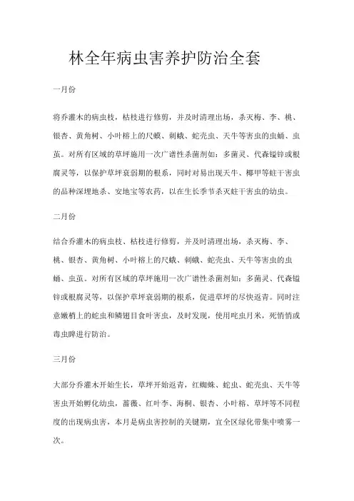 园林全年病虫害养护防治全套