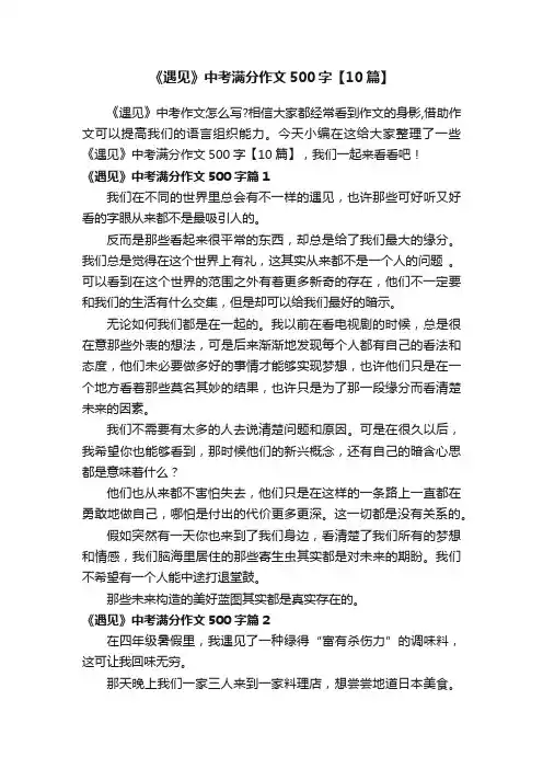 《遇见》中考满分作文500字【10篇】
