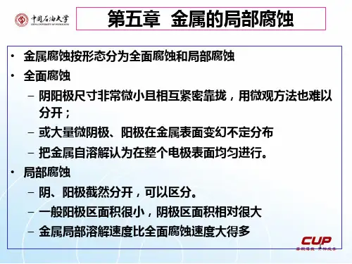 材料腐蚀理论   第五章  金属局部腐蚀