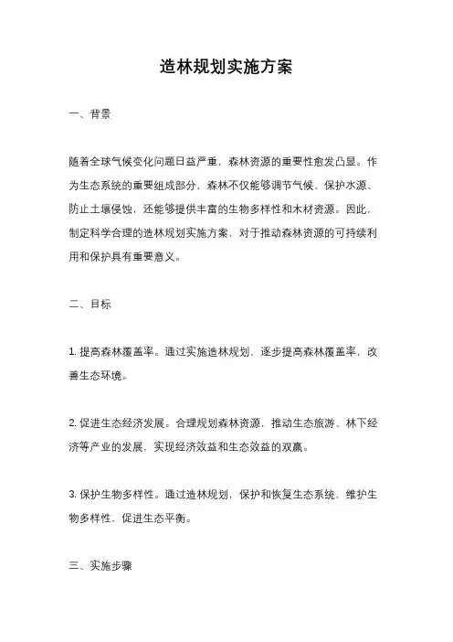 造林规划实施方案