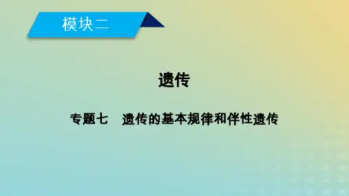 2019高考生物大二轮复习专题七遗传的基本规律和伴性遗传课件