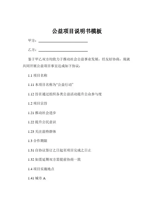 公益项目说明书模板