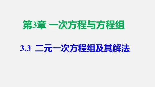 沪科版七年级数学上册二元一次方程组及其解法教材配套教学课件