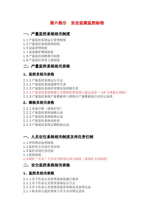 安全监测监控检查评分标准标准