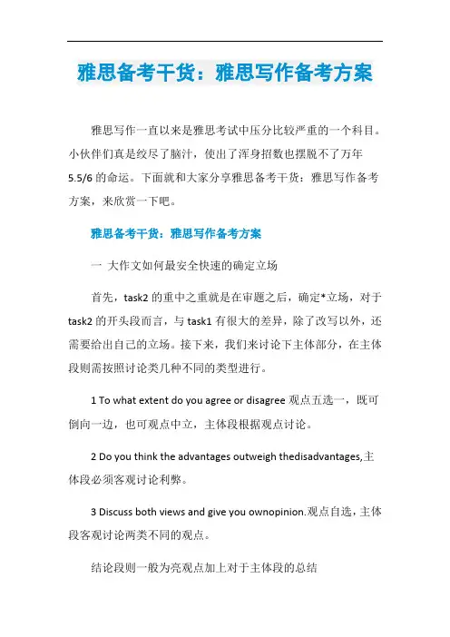 雅思备考干货：雅思写作备考方案