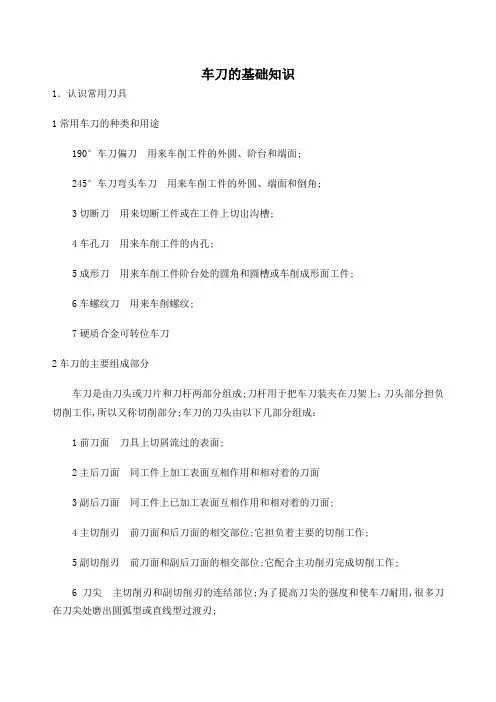 车刀的基础知识