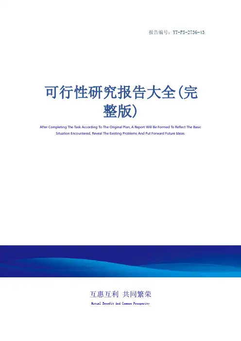 可行性研究报告大全(完整版)