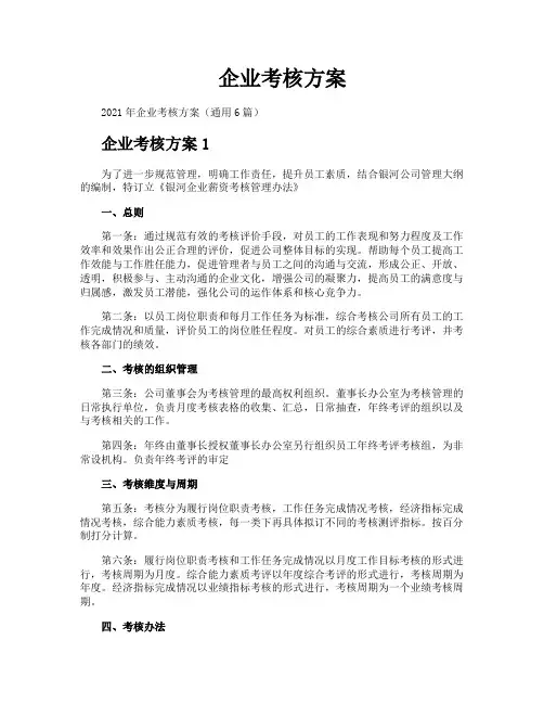 企业考核方案