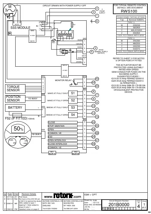 ROTORK IQ3型号电路图（关闭电源）说明书