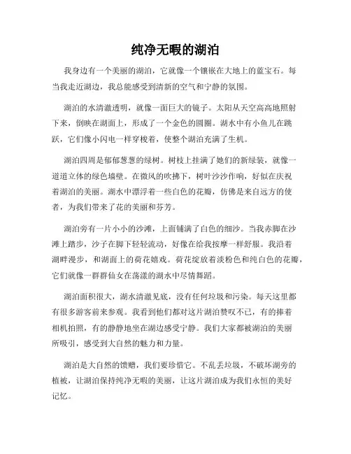 小学三年级作文这儿真美范文纯净无暇的湖泊