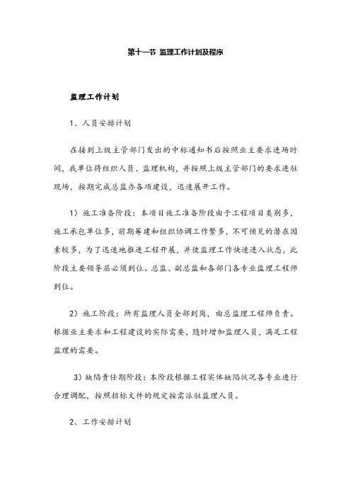 监理工作计划及程序