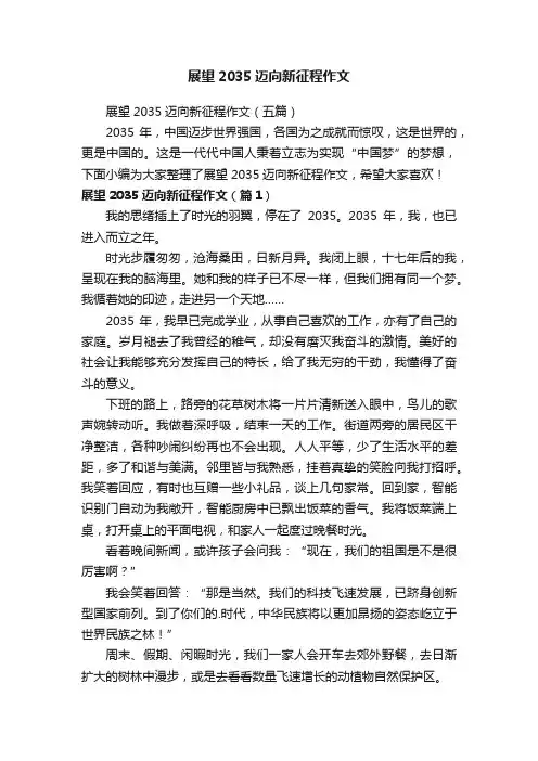 展望2035迈向新征程作文