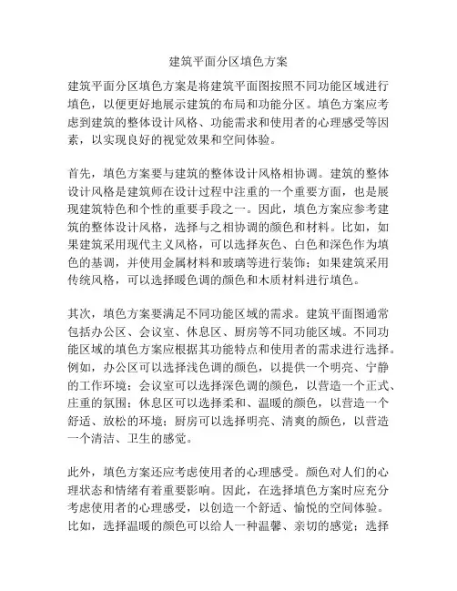 建筑平面分区填色方案