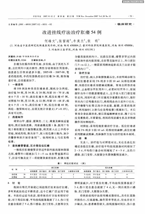 改进挂线疗法治疗肛瘘54例