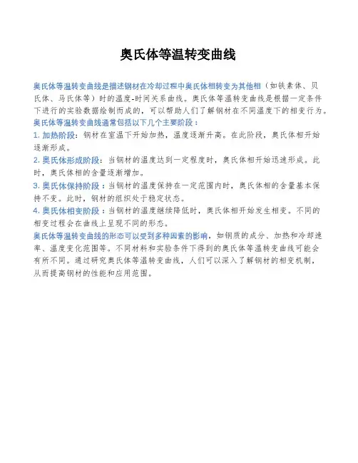 奥氏体等温转变曲线