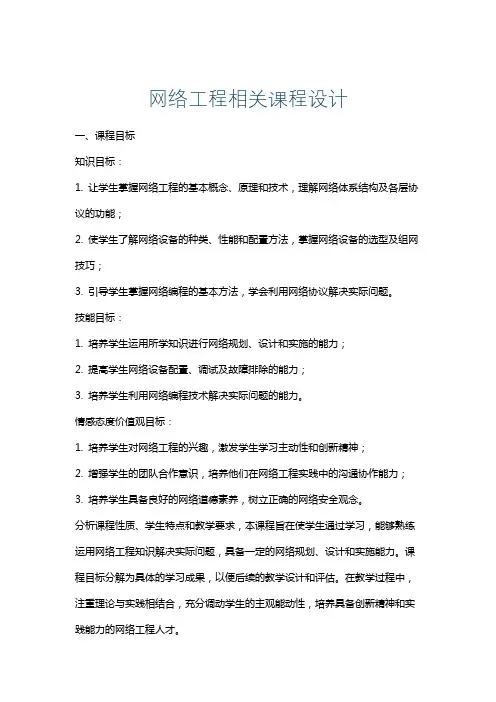 网络工程相关课程设计