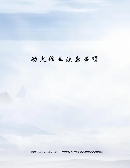 动火作业注意事项审批稿