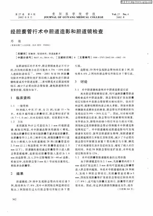 经胆囊管行术中胆道造影和胆道镜检查