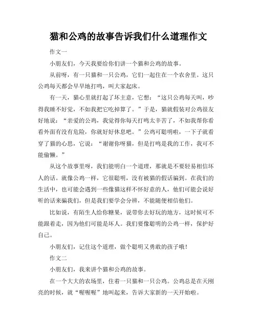 猫和公鸡的故事告诉我们什么道理作文