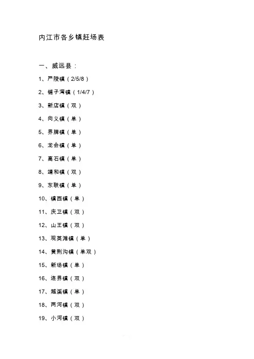 内江赶集表