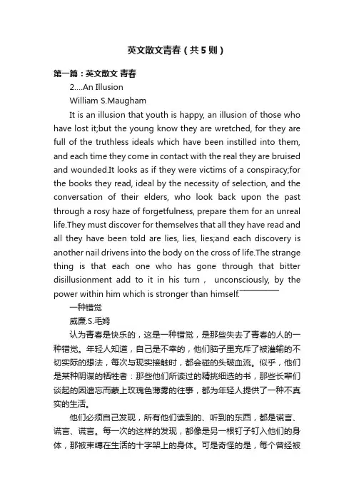英文散文青春（共5则）