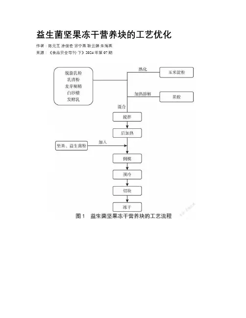 益生菌坚果冻干营养块的工艺优化