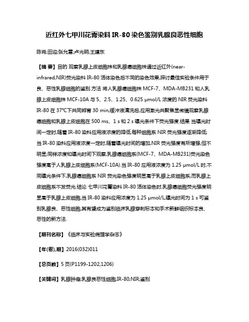 近红外七甲川花菁染料IR-80染色鉴别乳腺良恶性细胞