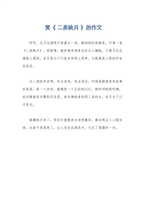 赏《 二泉映月 》的作文