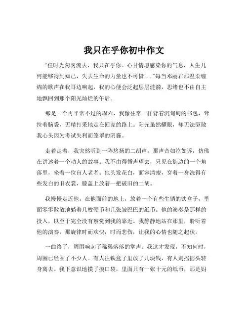 我只在乎你初中作文