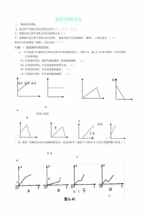 完整版北师大版七年级数学下册变量之间关系专题总结复习
