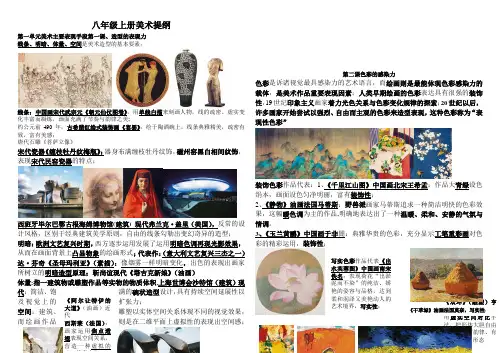 八年级上册美术复习提纲