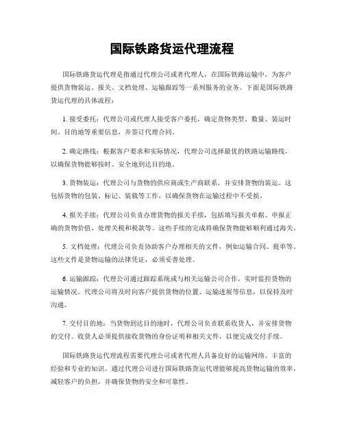 国际铁路货运代理流程