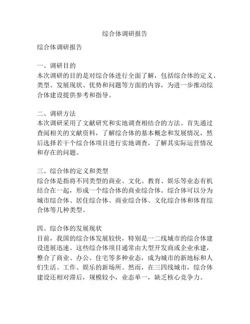 综合体调研报告