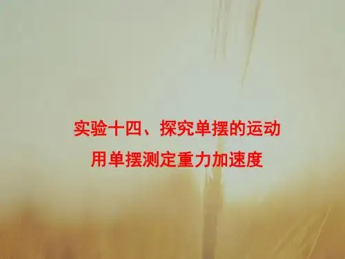 2019届二轮复习   实验十四、探究单摆的运动、用单摆测定重力加速度    课件(34张)