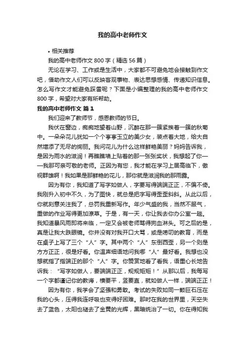我的高中老师作文